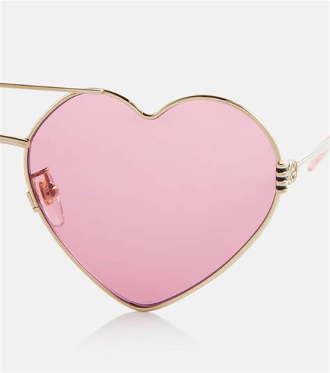 gucci heart logo sunglasses|gucci heart shaped sunglasses.